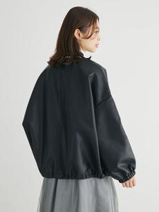 ・ELENCARE DUE 合皮ノーカラーブルゾン ・ELENCARE DUE 合皮ノーカラーブルゾン